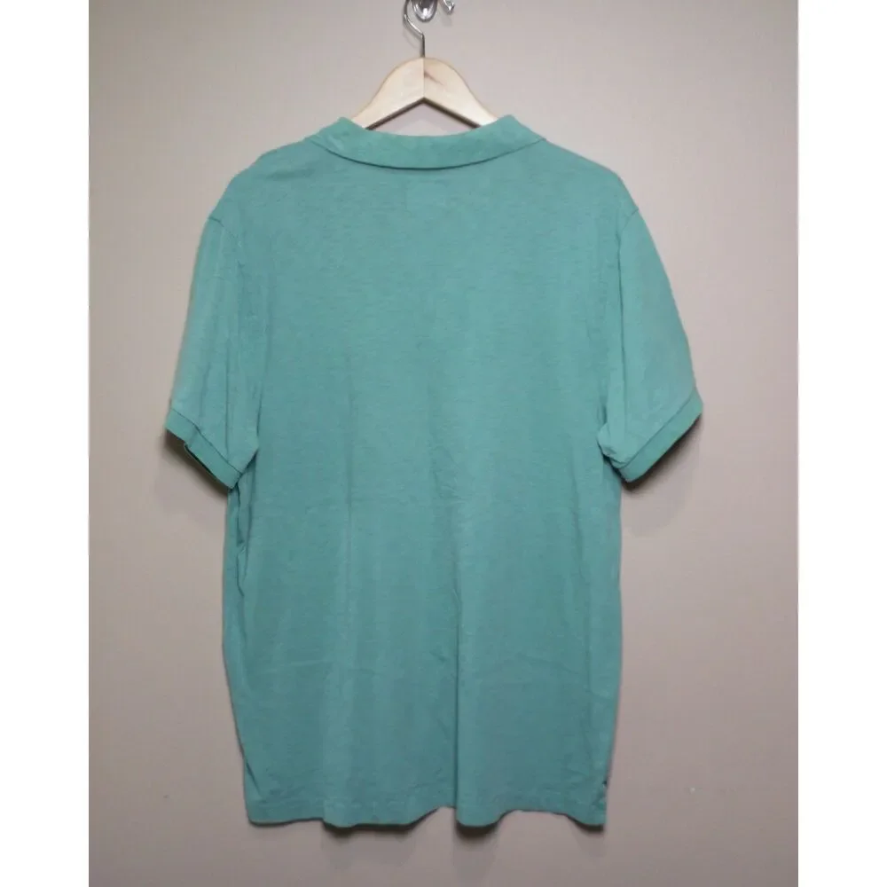 J.Crew Aqua 100% Slub Cotton Polo Shirt XL Men's Coastal Preppy Casual Summer